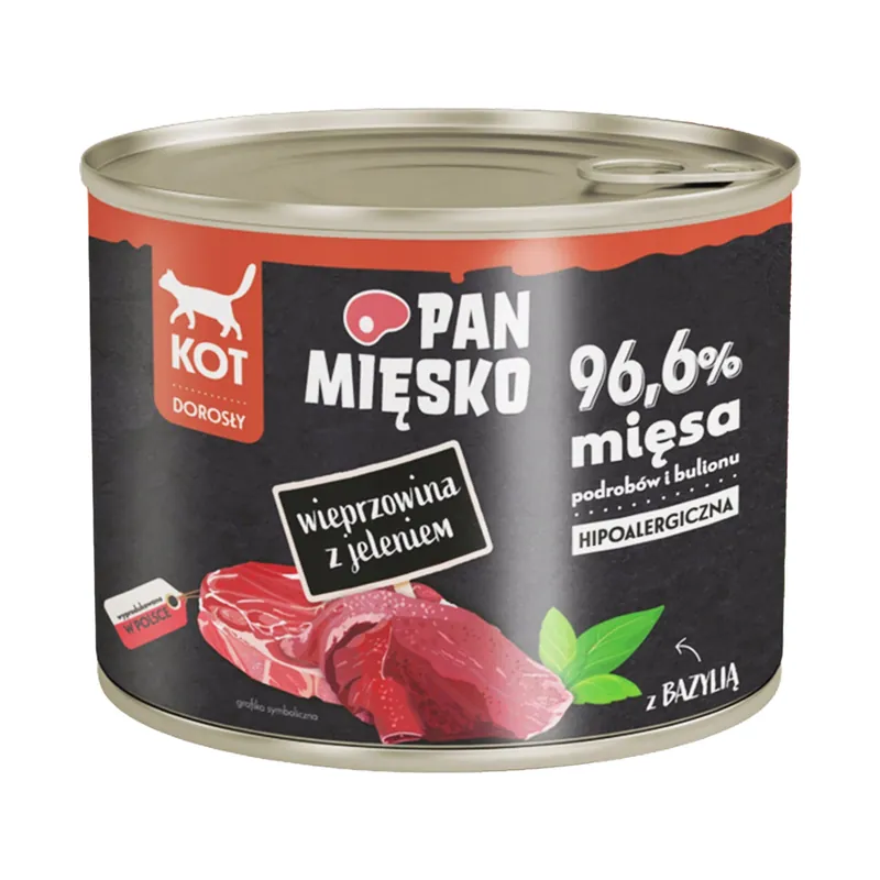 Pan Mięsko karma dla kota mokra Wieprzowina Jeleń 200g Obniżka ceny