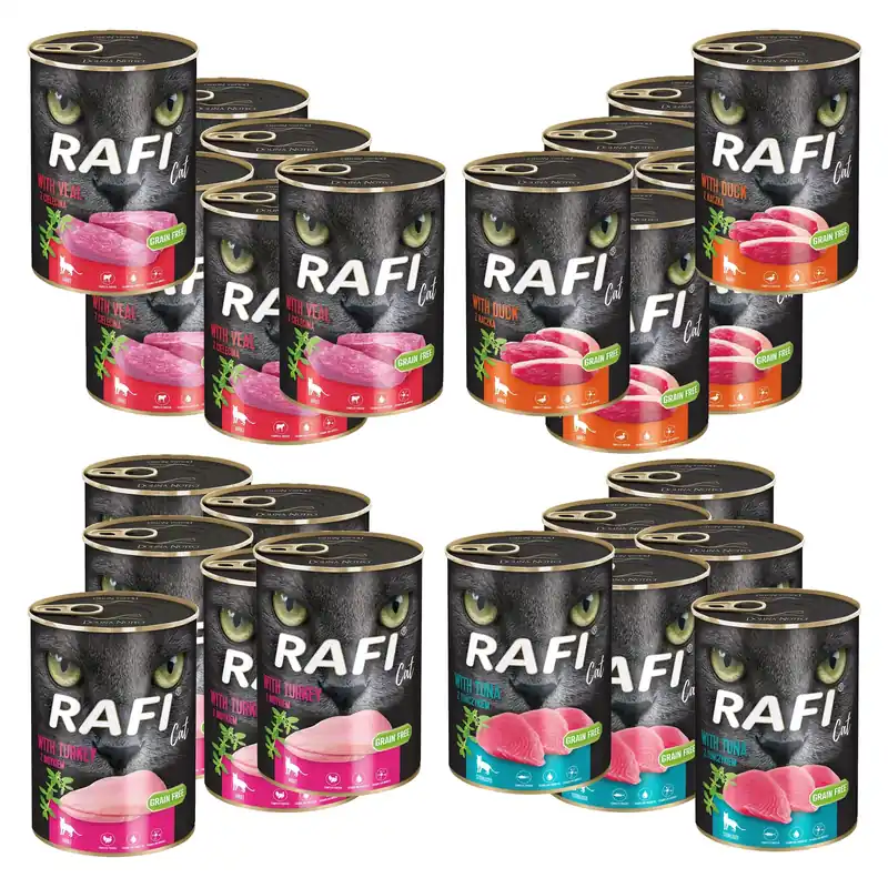 Wyjątkowa oferta KARMA MOKRA RAFI DLA KOTA MIX 24 x 400g