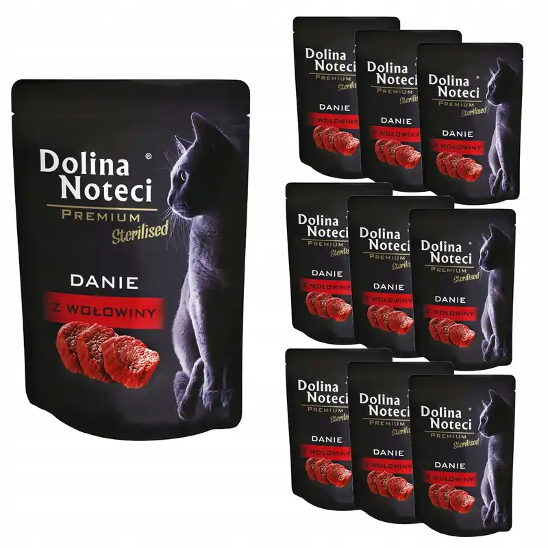 Oferta limitowana Dolina Noteci Premium danie mokra karma dla kota 10 x 85g Wołowina