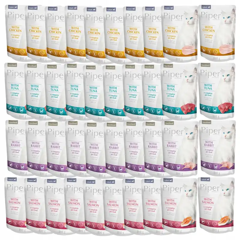 DOLINA NOTECI PIPER Karma mokra dla kota mix smaków 40 x 100g Bezzbożowa Premium