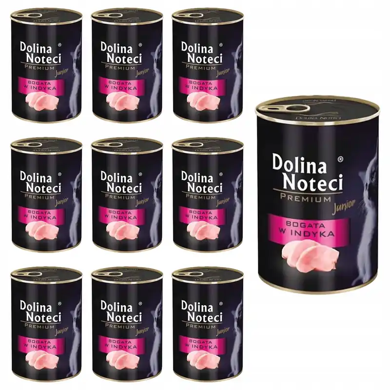 Niska cena Dolina Noteci Premium Junior mokra karma dla kociąt 10 x 400g Indyk