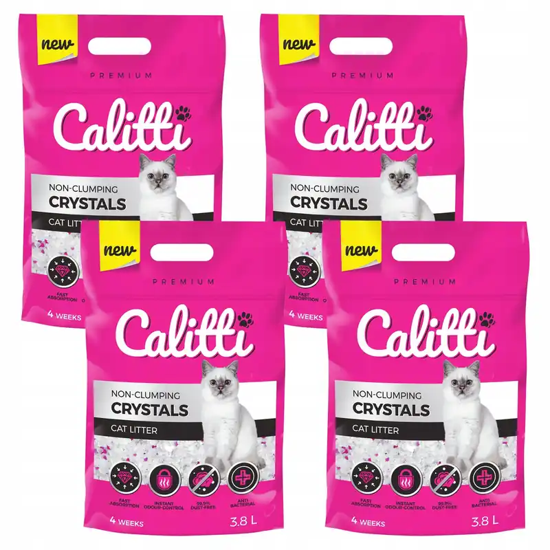 Żwirek silikonowy dla kota Calitti 4 x 3,8l crystals Ekspresowa dostawa