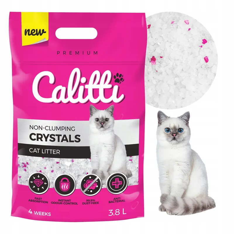 Silikonowy żwirek dla kota Calitti 3,8l Crystals Darmowy zwrot