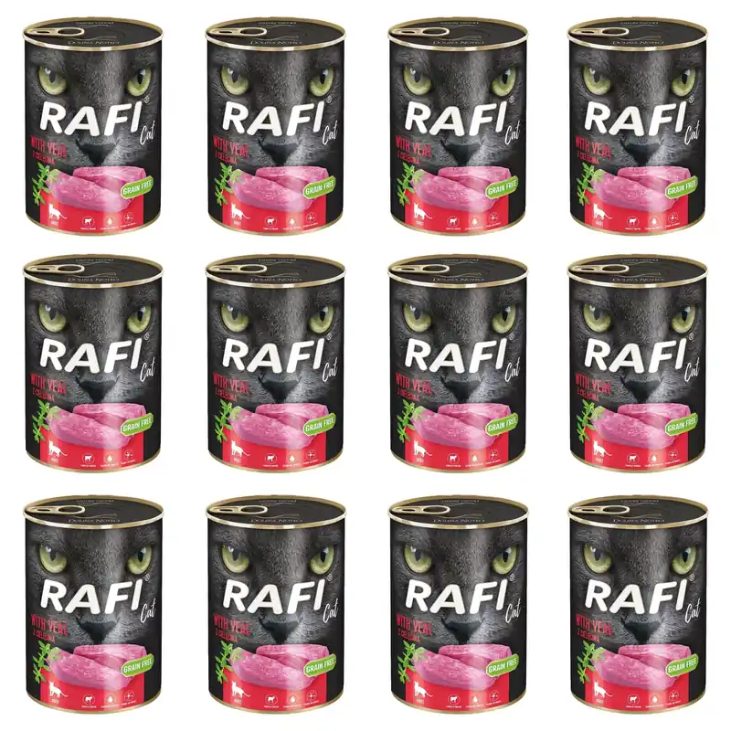 RAFI CAT Karma mokra dla kota Cielęcina 12 x 400g Cena promocyjna