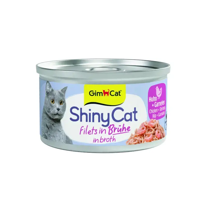 Ostatnia szansa GIMCAT SHINY CAT - kurczak i krewetki mokra karma dla kotów 70g