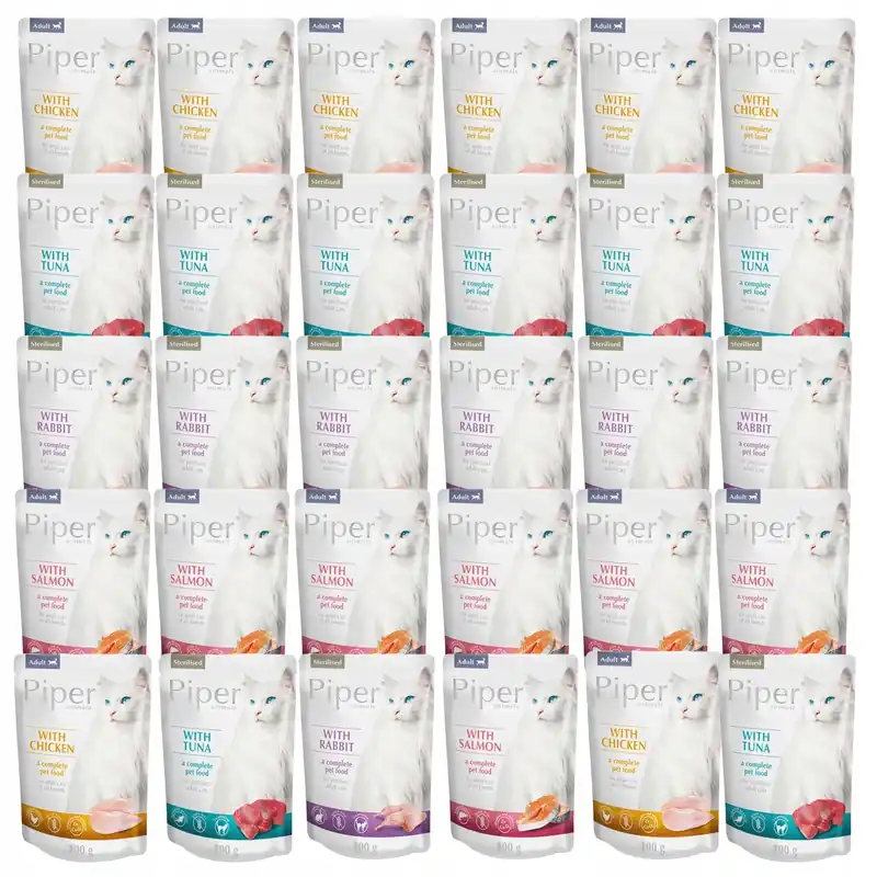DOLINA NOTECI PIPER Karma mokra dla kota mix smaków 30 x 100g Bezzbożowa Zniżka