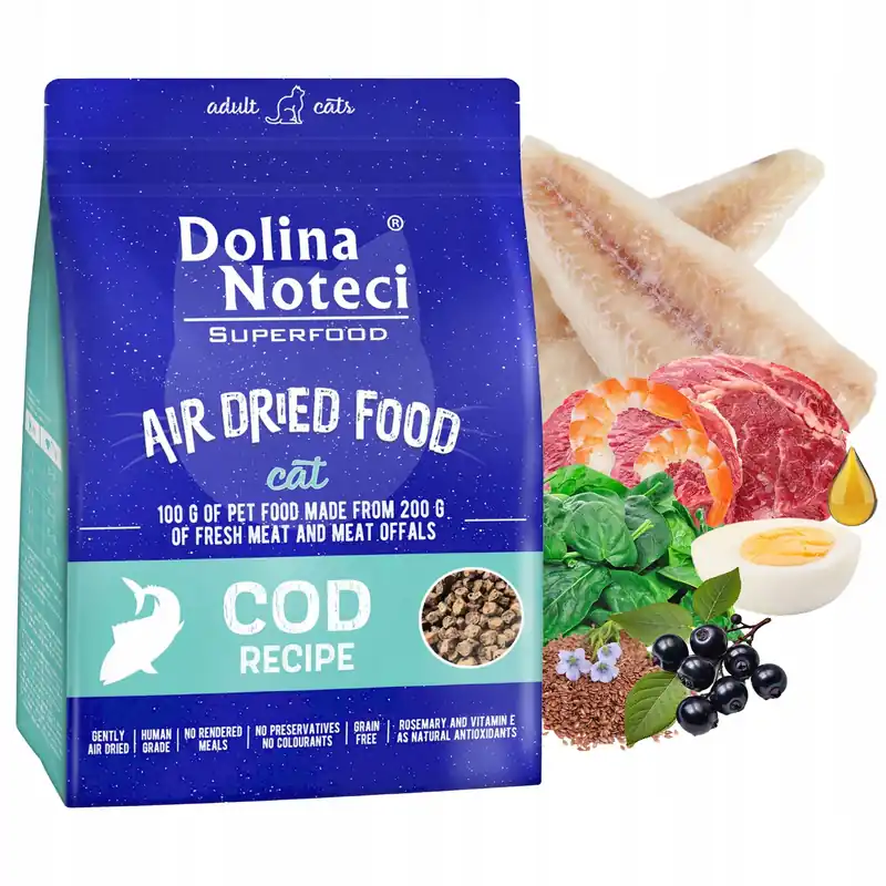 DOLINA NOTECI SUPERFOOD Karma suszona dla kota Dorsz 1 kg sucha zdrowa Niska cena
