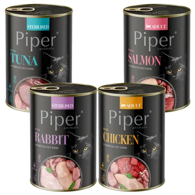 PIPER Karma mokra dla kota Dolina Noteci mix smaków 4 x 400g bez zbóż Najlepsza cena