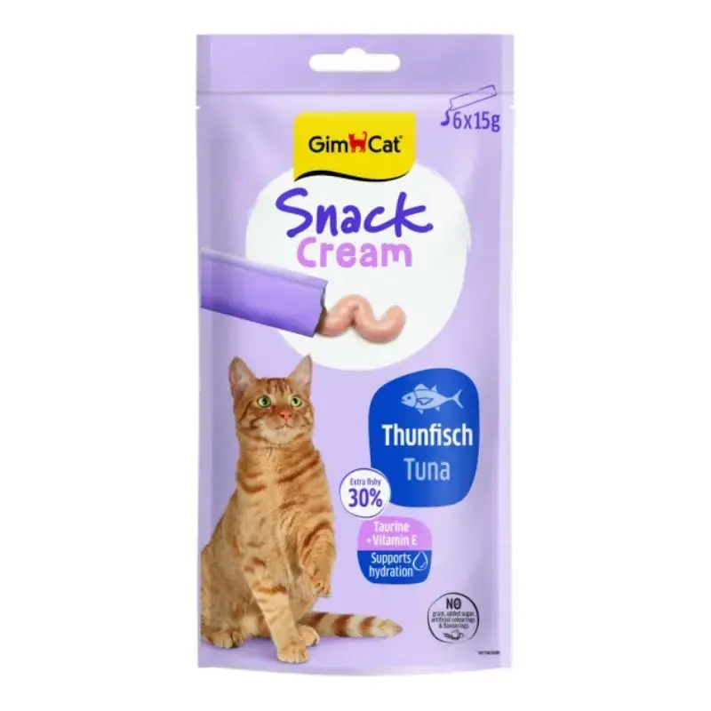 GimCat Snack Cream Duo - tuńczyk - przekąska dla kota, 6x15 g Ostatnia szansa