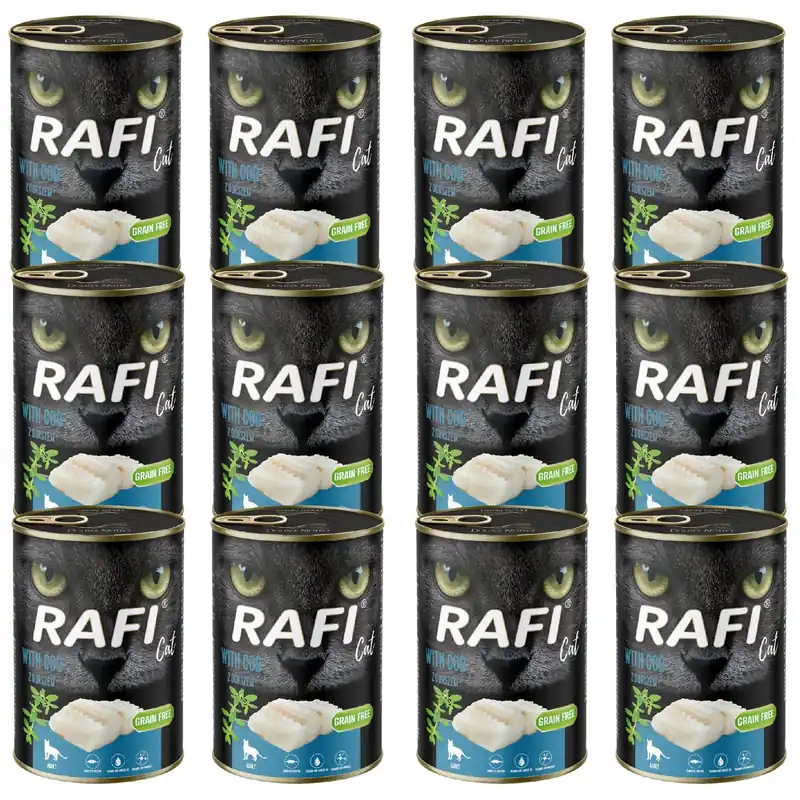 RAFI CAT Dolina Noteci Karma mokra dla kota Dorsz 12 x 400g bezzbożowa Popularny