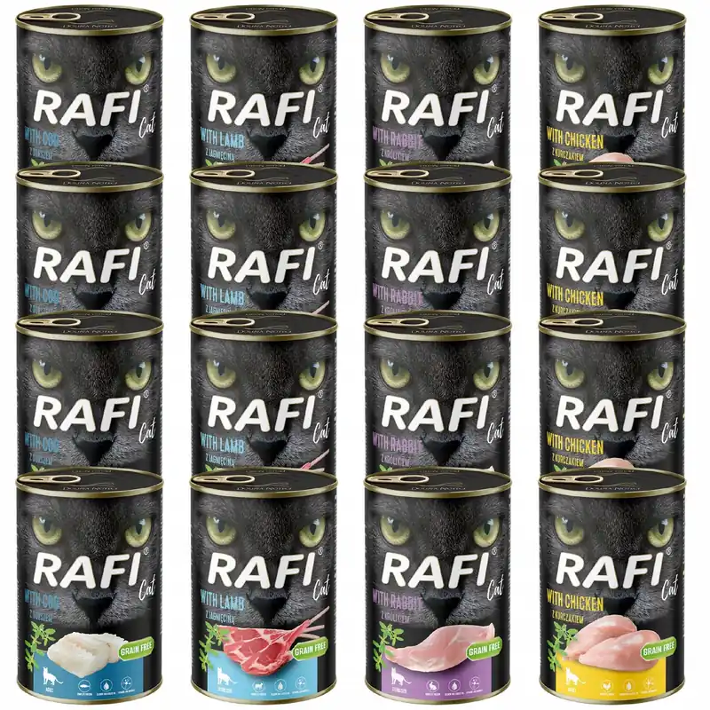 RAFI CAT Dolina Noteci Karma mokra dla kota mix smaków 16 x 400g bez zbóż Bestseller