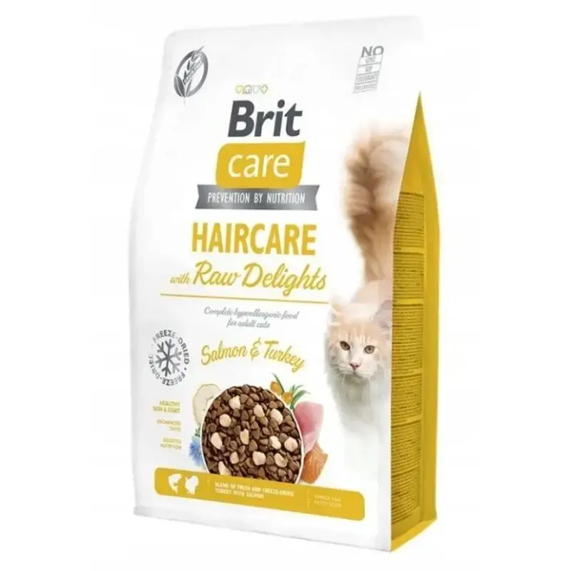 BRIT CARE CAT Raw Delight Haircare - sucha karma dla kotów długowłosych, bez zbóż, 2 kg Oferta