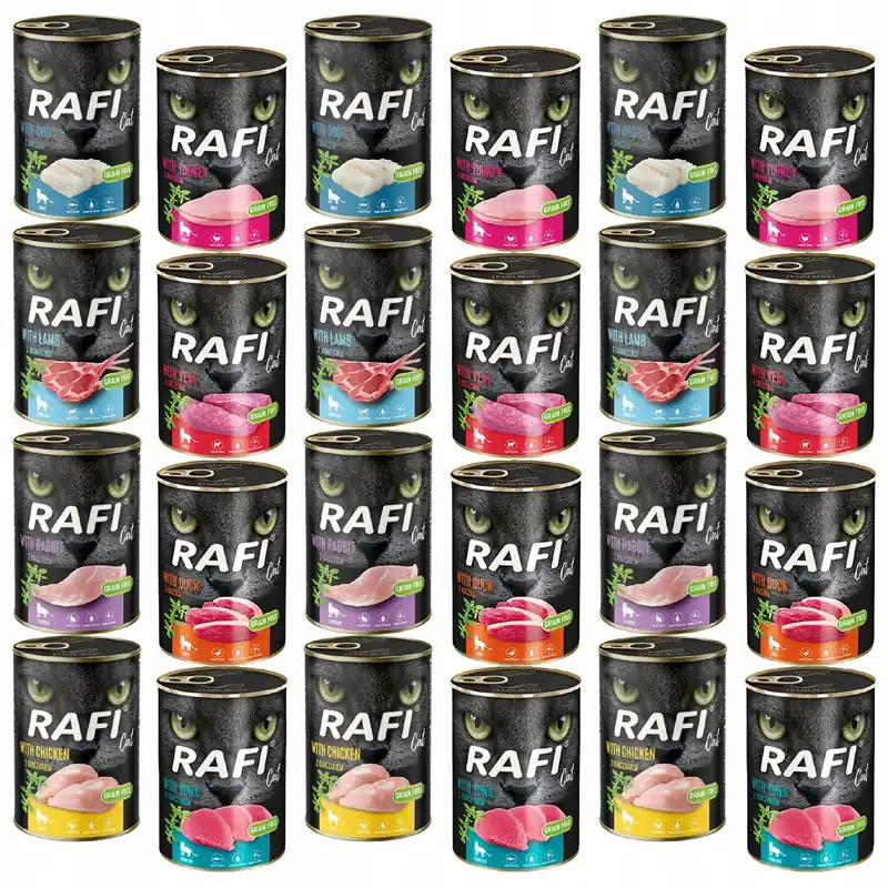 RAFI CAT Dolina Noteci Karma mokra dla kota mix smaków 24 x 400g bezzbożowa Super okazja