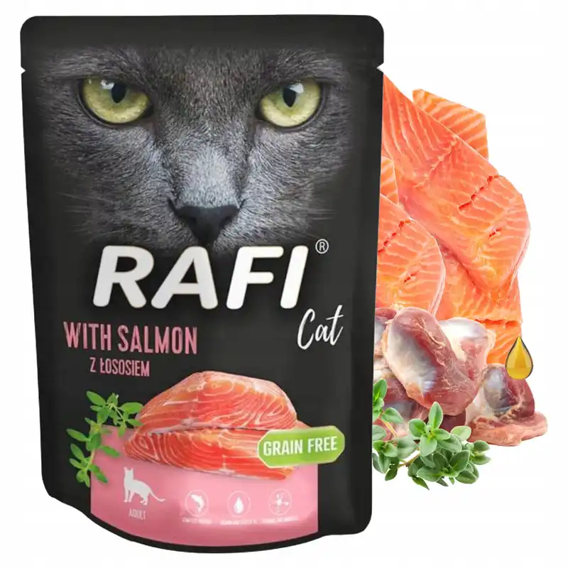 Najlepsza cena RAFI CAT Karma mokra dla kota Dolina Noteci Łosoś 300g