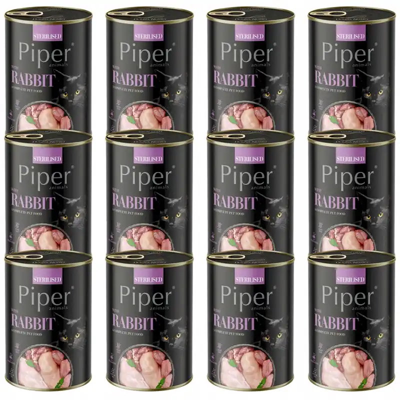 PIPER STERILISED Karma mokra dla kota Dolina Noteci Królik 12 x 400g Ostatnie sztuki