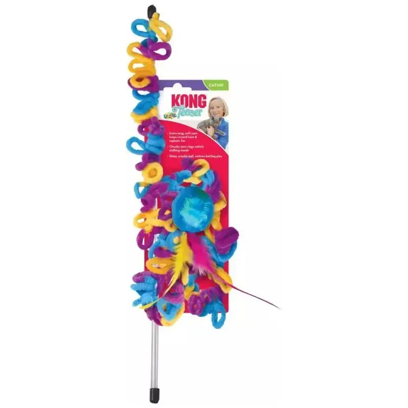 Wyjątkowa oferta KONG Teaser Loopz - wędka - zabawka dla kota - 68 cm