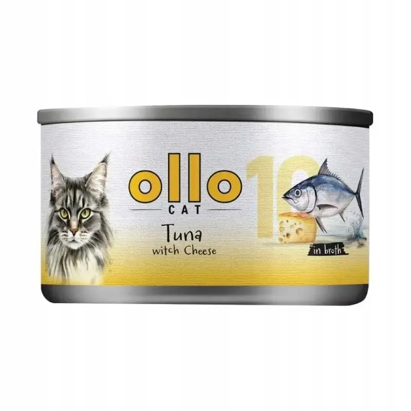 Zniżka Ollo cat 10 - tuńczyk i ser - mokra karma uzupełniająca dla kota, 70 g