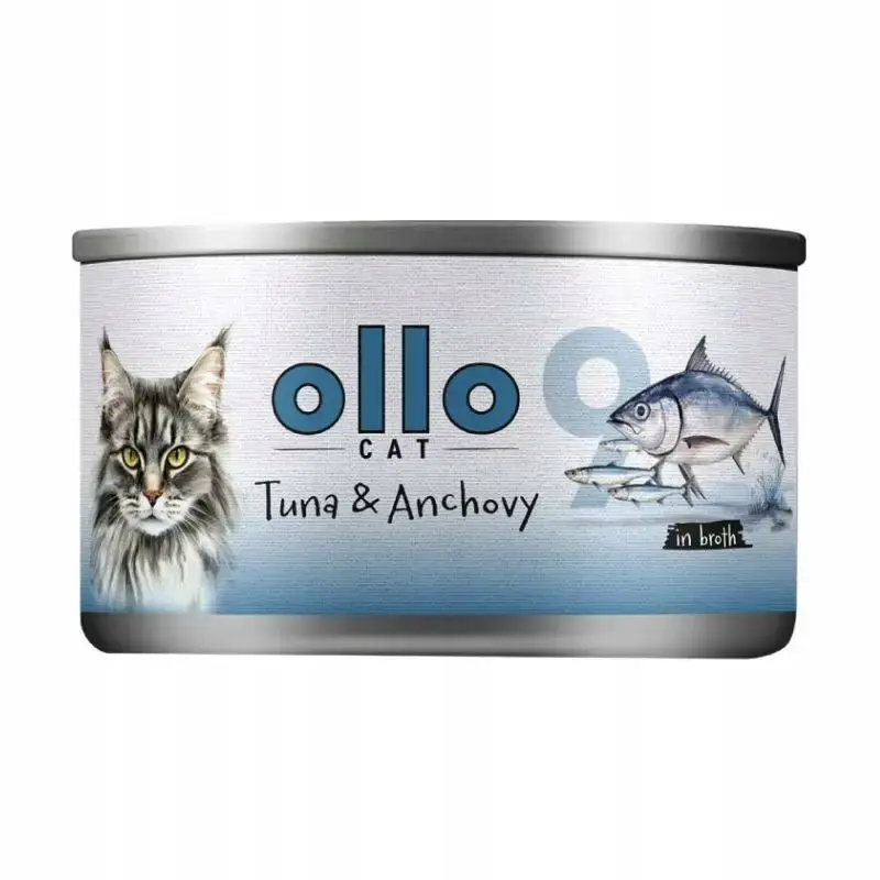 Okazja Ollo cat 9 - tuńczyk i Anchovis - mokra karma uzupełniająca dla kota, 70 g