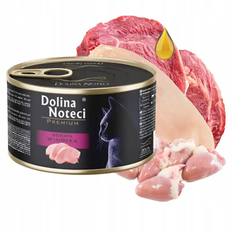 Wyjątkowa oferta Dolina Noteci Premium 185g indyk karma mokra dla kota