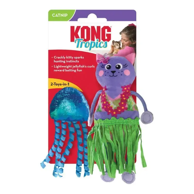 KONG Tropics Hula - zestaw dwóch szeleszczących zabawek dla kota - 15x13x3 cm Promocja