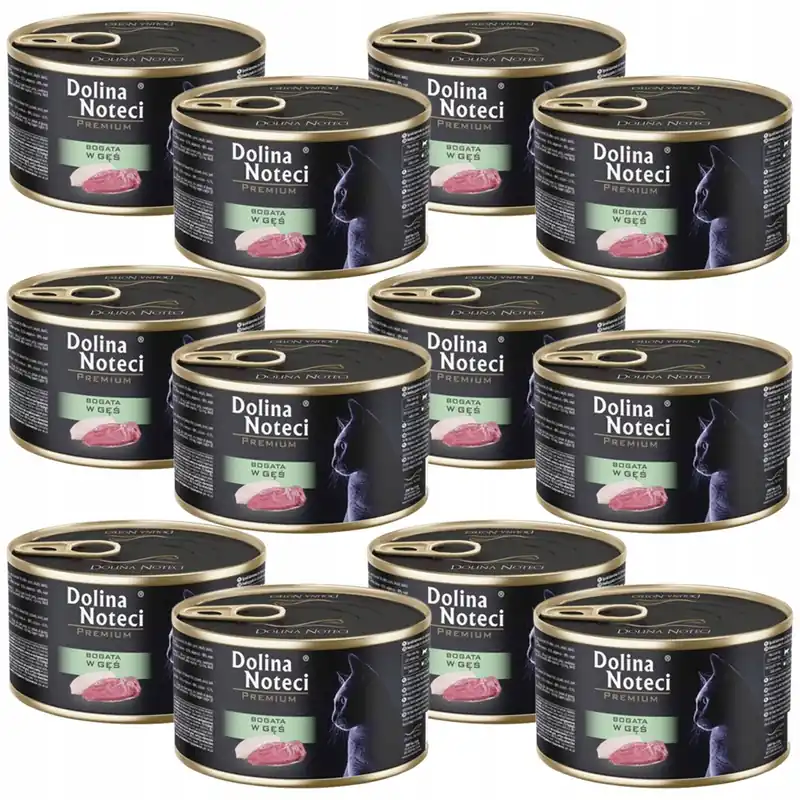 Dolina Noteci Premium 12 x 185g gęś karma mokra dla kota Szybka wysyłka