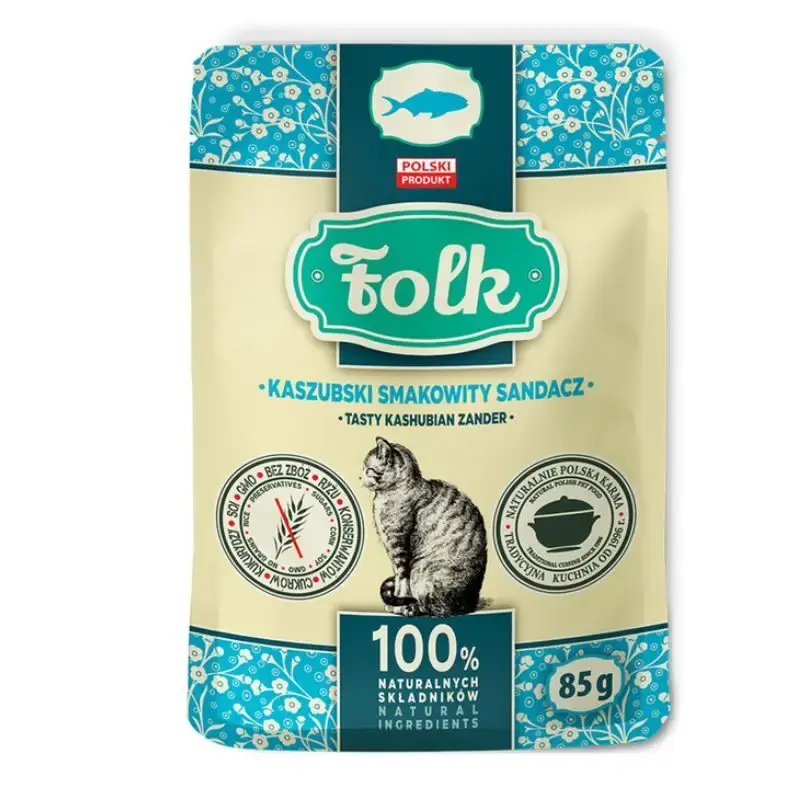 Dodaj do koszyka FOLK Kaszubski smakowity sandacz - karma mokra dla kotów, 85g