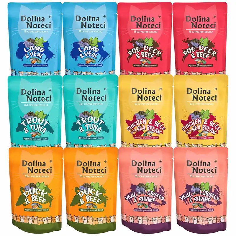 Dolina Noteci Superfood 12 x 85g mix karma mokra dla kota Najlepsza cena