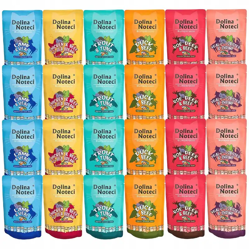 Wyprzedaż Dolina Noteci Superfood 24 x 85g mix mokra karma dla kota