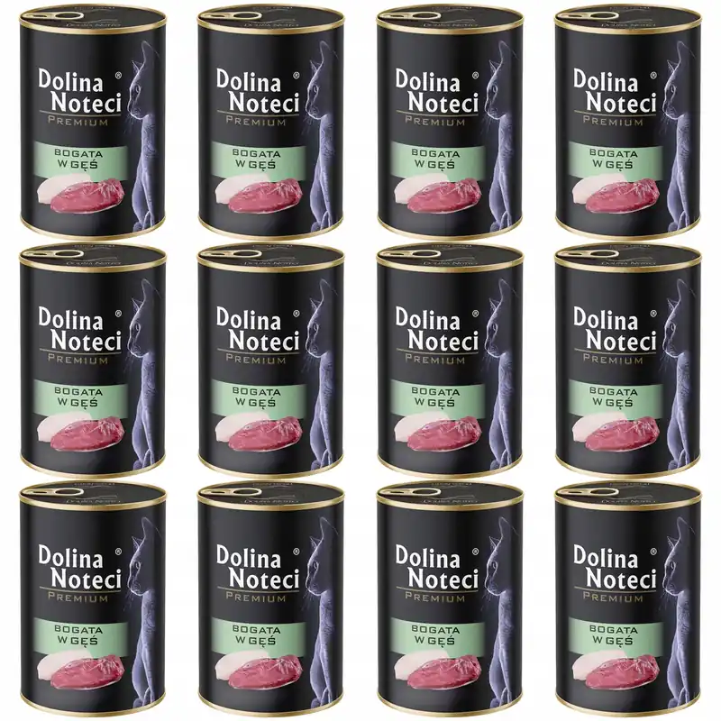 DOLINA NOTECI Premium Mokra karma dla kota Gęś 12 x 400g Nowość
