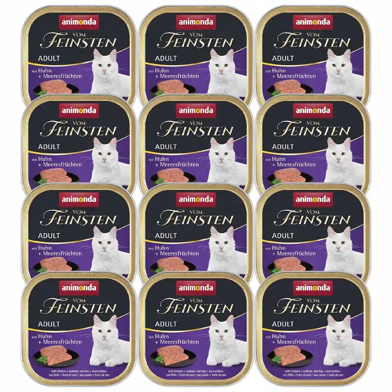 Niska cena ANIMONDA Vom Feinsten Adult mokra karma dla kota 12 x 100g Kurczak Owoce Morza