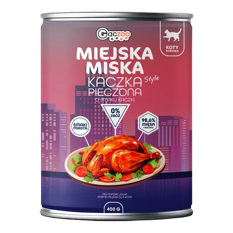 Karma mokra dla kota Gaczoo Miejska Miska Kaczka Pieczona 400g Oferta