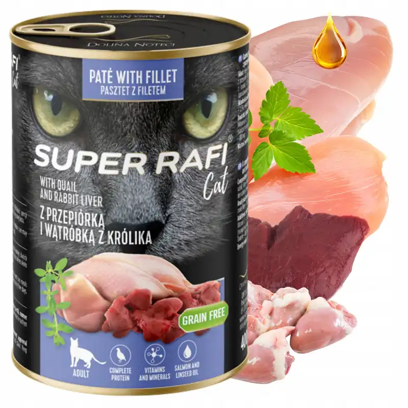 SUPER RAFI Cat karma mokra dla kota Przepiórka 400g Cena promocyjna