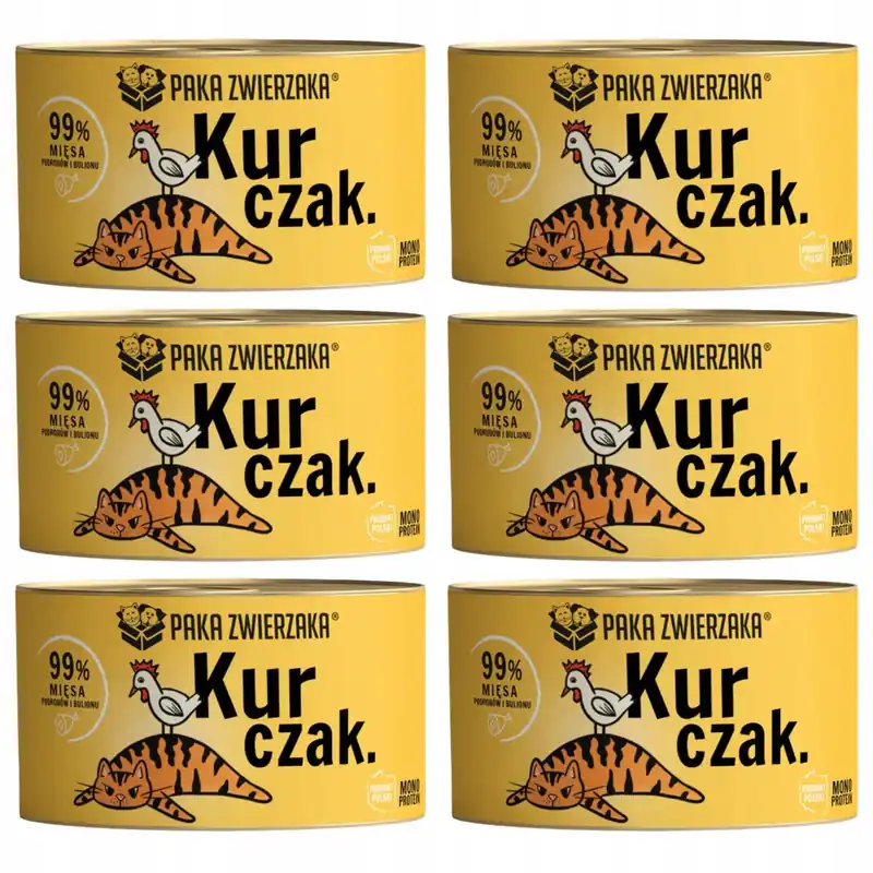 Popularny Paka Zwierzaka monobiałkowa karma mokra dla kota kurczak 6 x 200g Mono Protein