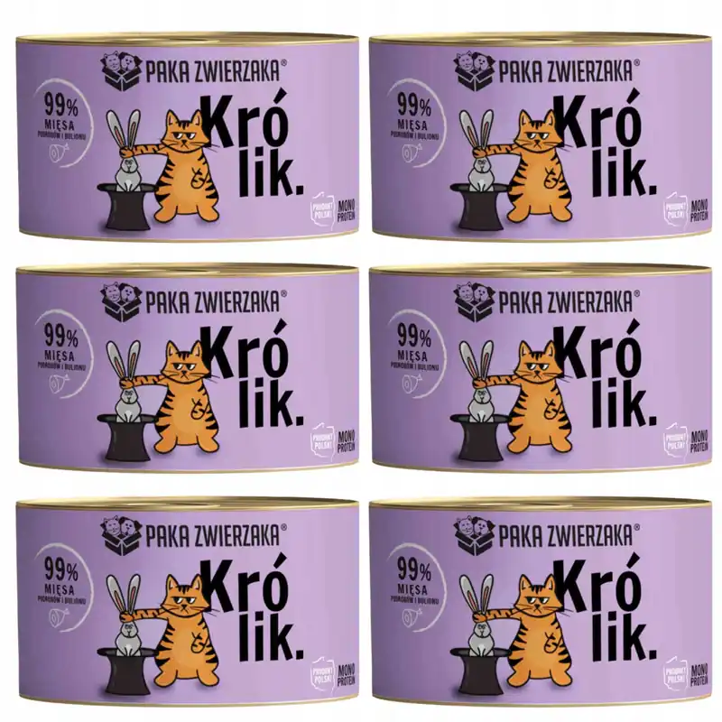 Oferta Paka Zwierzaka monobiałkowa karma mokra dla kota królik 6 x 200g Mono Protein
