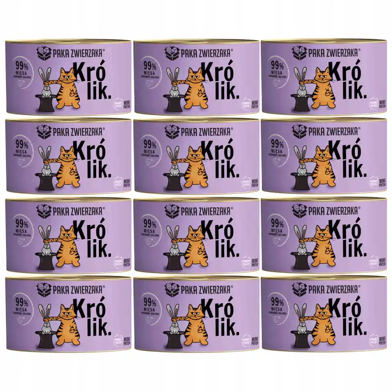Paka Zwierzaka monobiałkowa karma mokra dla kota królik 12 x 200g Mono Protein Kup teraz