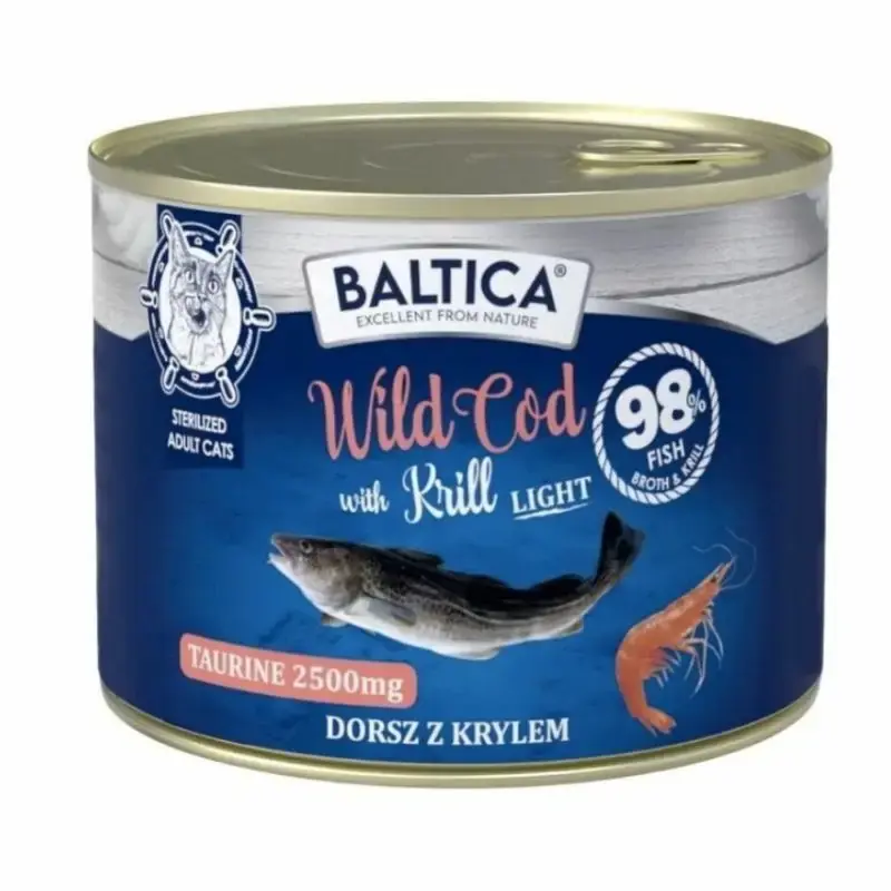 Dostępne od ręki BALTICA EXCELLENT - z DZIKIM DORSZEM i KRYLEM - karma mokra dla kota, 185g