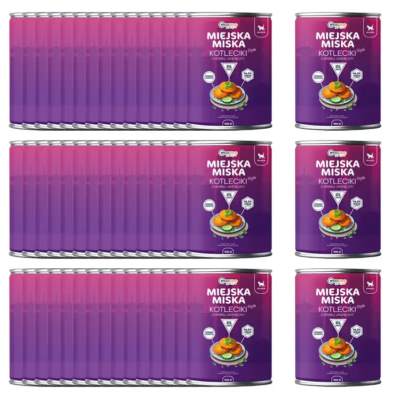 Karma mokra dla kociąt Gaczoo Miejska Miska Kotleciki Jagnięcina 48 x 400g Ograniczona ilość