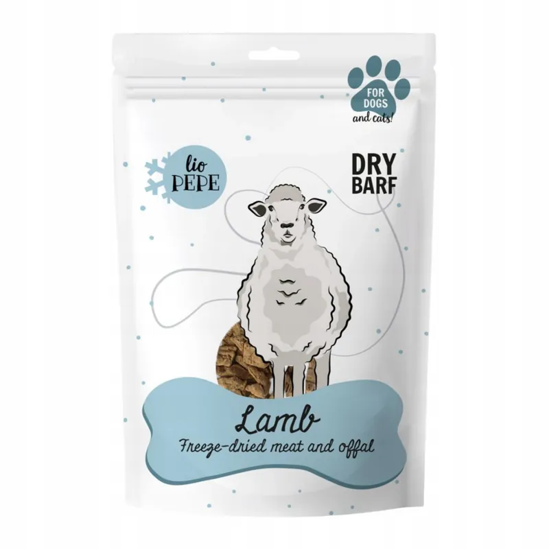 Wybór klientów Liofilizowany Przysmak dla psa i kota Paka Zwierzaka Pepe Lio Lamb płuco jagnięce 30g