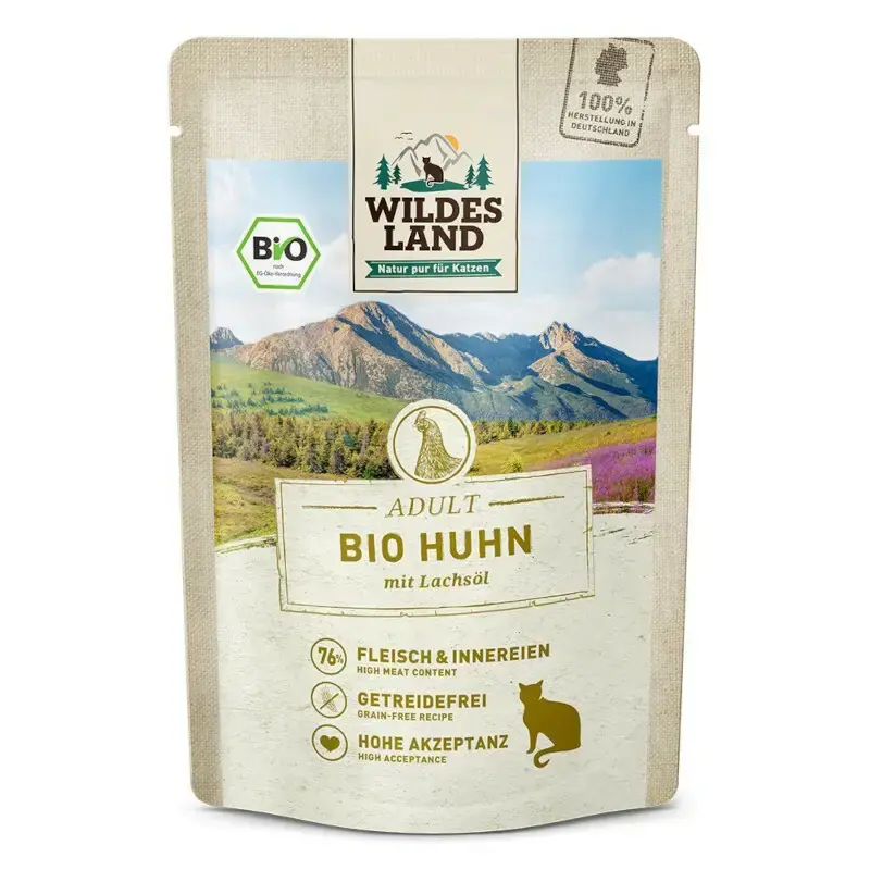 WILDES LAND CAT BIO Huhn - karma mokra dla kotów, kurczak, saszetka 85g Kup online