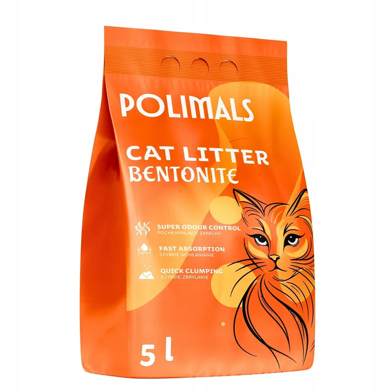 Bentonitowy Żwirek dla kota Compact Bezzapachowy Polimals 5 L drobnoziarnisty Bestseller