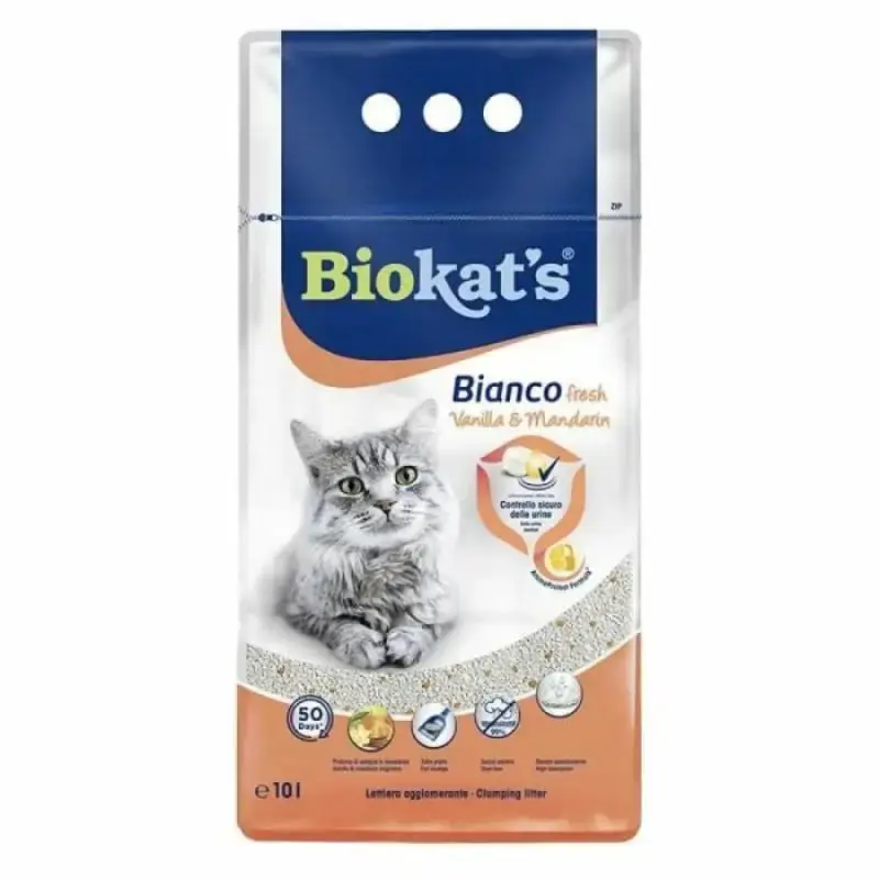 BIOKAT‘S FRESH Vanilla & Mandarin, 10 L - żwirek zapachowy dla kota, pomarańczowy Wybór klientów