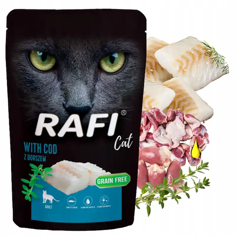 RAFI CAT Mokra karma dla kota Dolina Noteci Dorsz 100g bezzbożowa Bezpieczna płatność