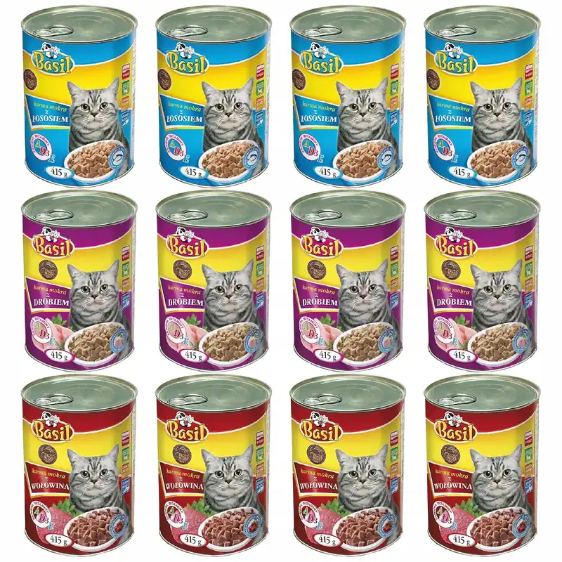 BASIL Karma mokra dla kota MIX Smaków 12x415g Wyprzedaż