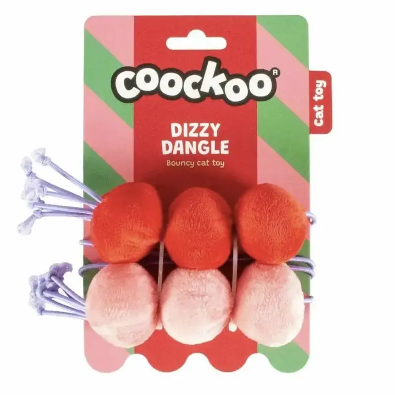 COOCKOO DIZZY DANGLE piłeczki dla kota, czerwono/różowe Szybka wysyłka