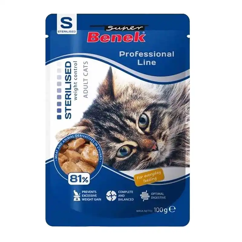 Oferta czasowa Super BENEK Karma mokra dla kota STERILISED 100g