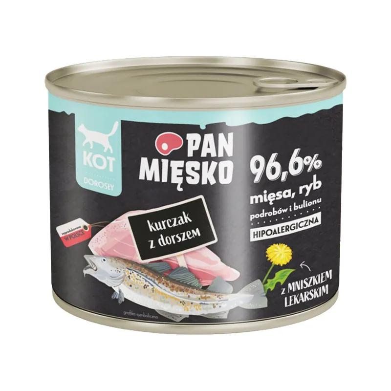 Pan Mięsko karma dla kota mokra Kurczak Dorsz 200g Szybka wysyłka