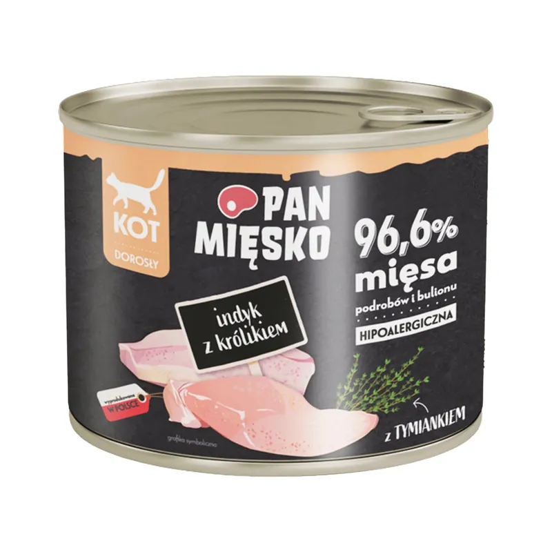 Okazja Pan Mięsko karma dla kota mokra Indyk Królik 200g