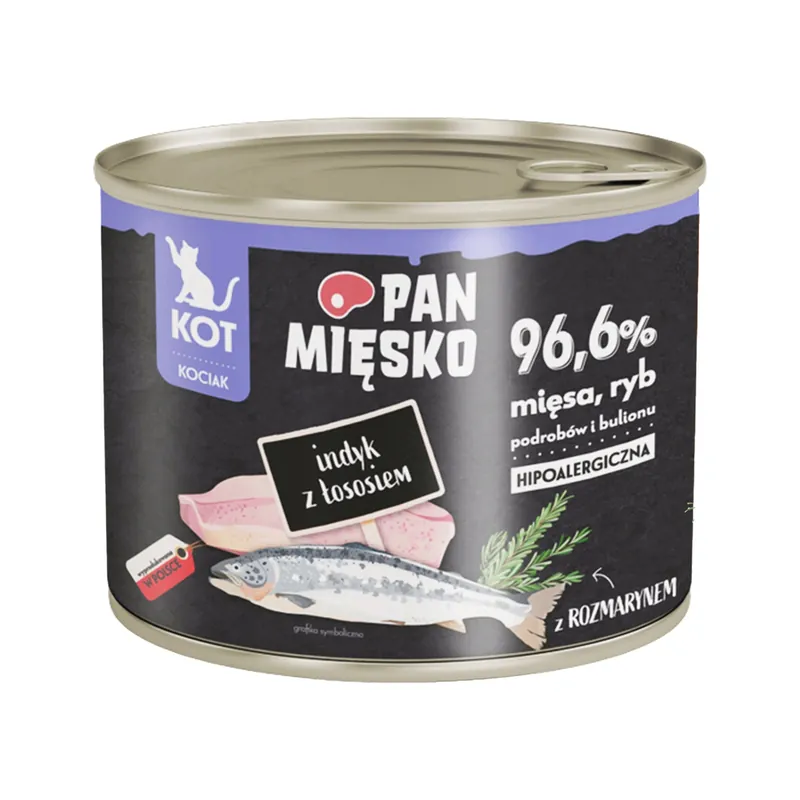 Popularny Pan Mięsko karma dla kociąt mokra Indyk Łosoś 200g