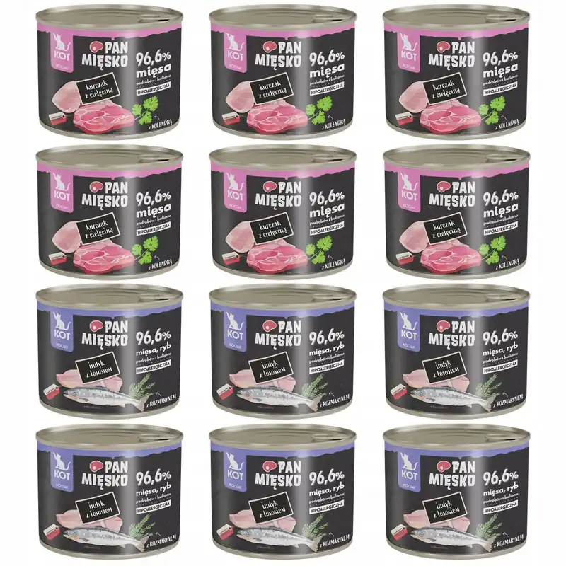 Pan Mięsko karma dla kociąt mokra Mix 12 x 200g Ostatnia szansa