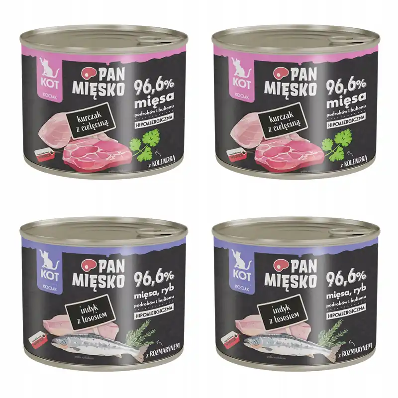 Pan Mięsko karma dla kociąt mokra Mix 4 x 200g Do wyczerpania zapasów